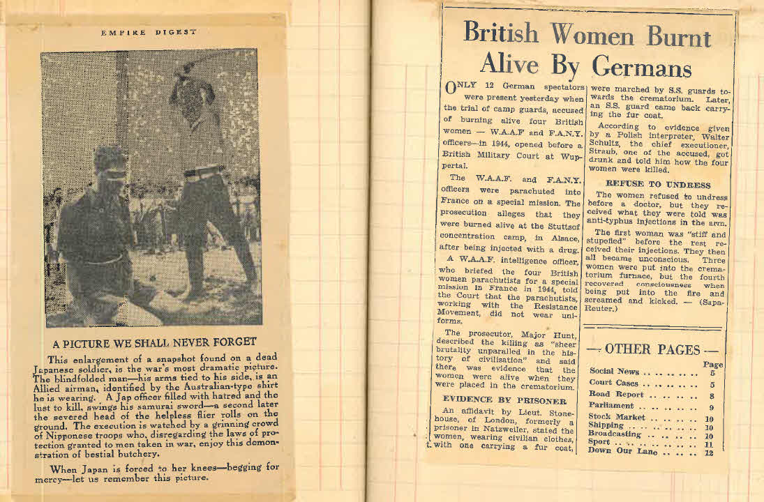 Lt D.W. Gay's War Effort - Report on War Crimes 