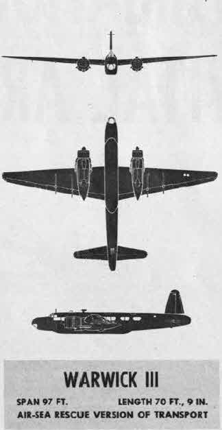 Plans of Vickers Warwick III 