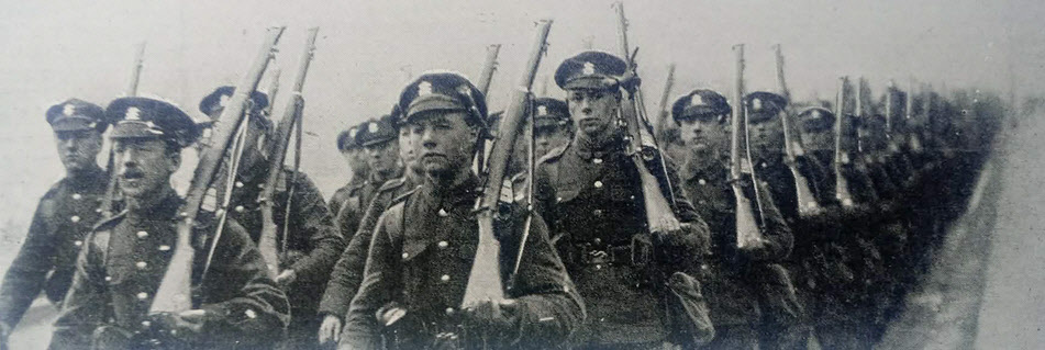 Welsh Regiment marching to Hyde Park Review 