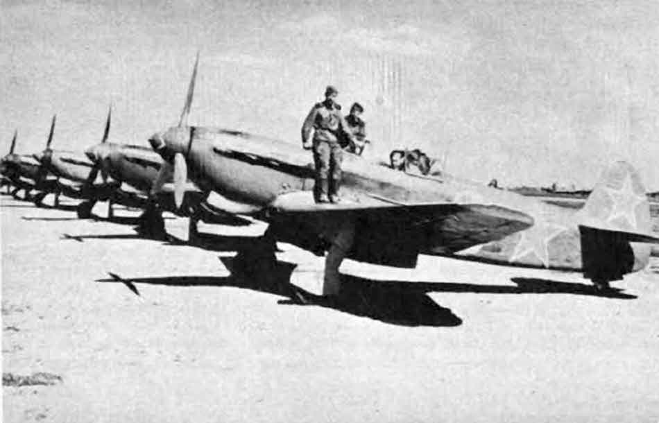 Squadron of Yakovlev Yak-9s 