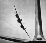 Lockheed P-38 Lightning from the front 