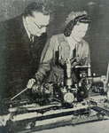Ernest Bevin watches new war worker 