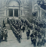 Canadian Irish enter Belfast Cathedral, 1917 