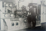 Changing the aerial on Poulsen radio, Cologne, c.1919 