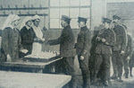 Demobilised Soldiers collecting rations 