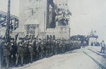 Grenadier Guards passing Hohenzollern Bridge, Cologne 