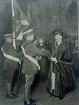 London Regiment reclaiming colours after the armistice 