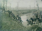 Northampton Yeomanry crossing a stream, Italy, 1917-18