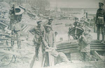 German POWs returning looted furniture, Belgium, c.1919 