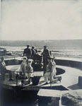 Gun of South African Coast Artillery covering incoming ship 