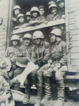 Soviet Troops being given Newspapers 